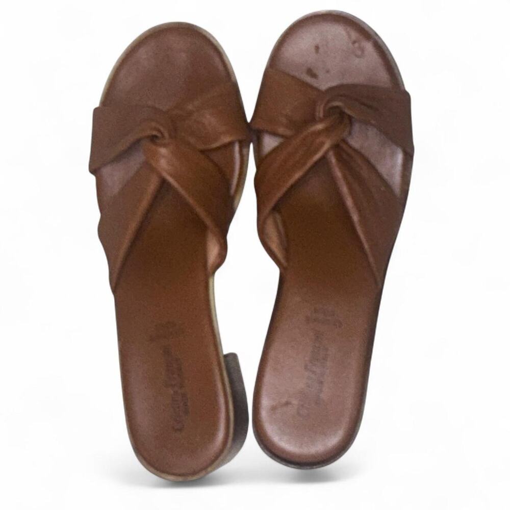 Brown‎ italian leather sandals 9.5 Womens EUC